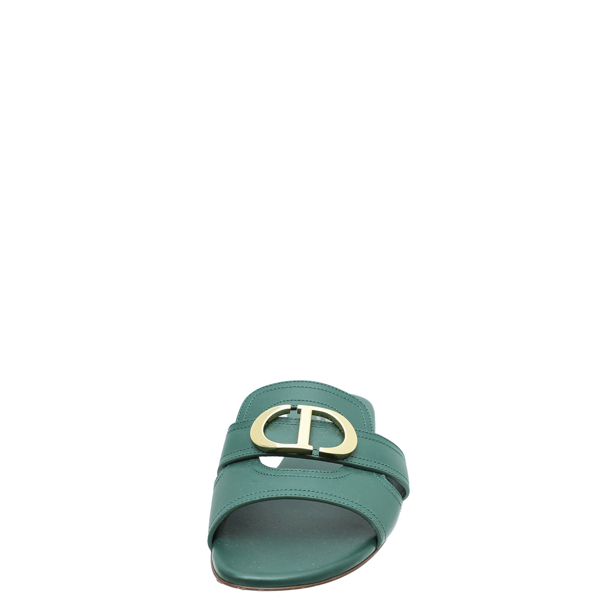 Christian Dior Green 30 Montaigne Flat Mules 37-Christian Dior-THE CLOSET