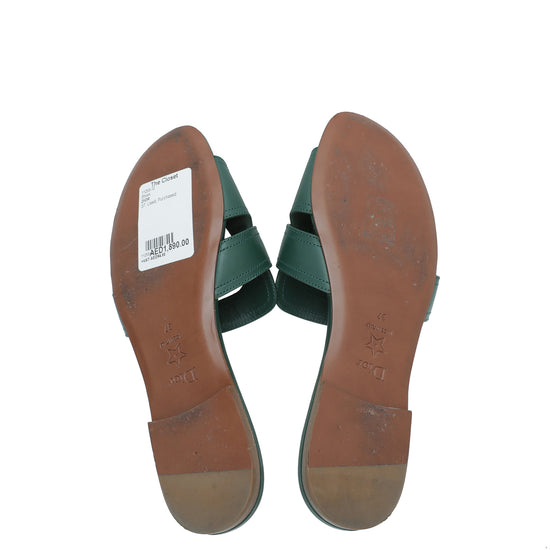 Christian Dior Green 30 Montaigne Flat Mules 37