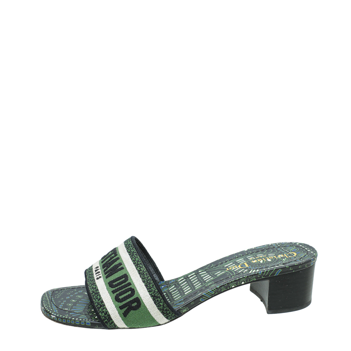 Christian Dior Bicolor Dway Heeled Slide 38