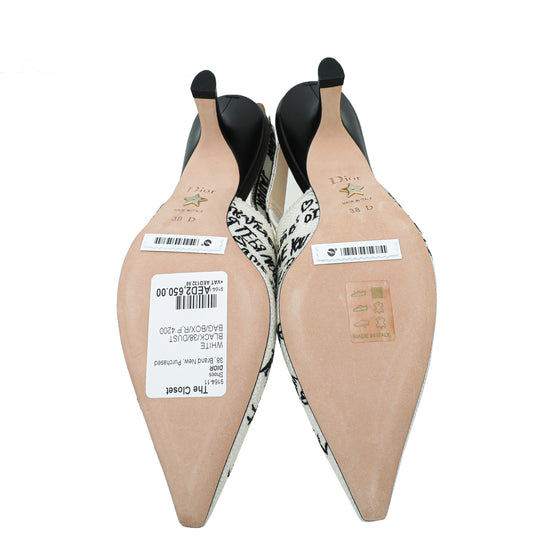 Christian Dior Bicolor J'adior Technical Dioramour Graffiti Slingback 38-Christian Dior-THE CLOSET