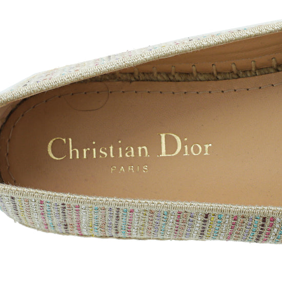 Christian Dior Metal Multicolor Romance Lurex Technical Granville Espadrille 39