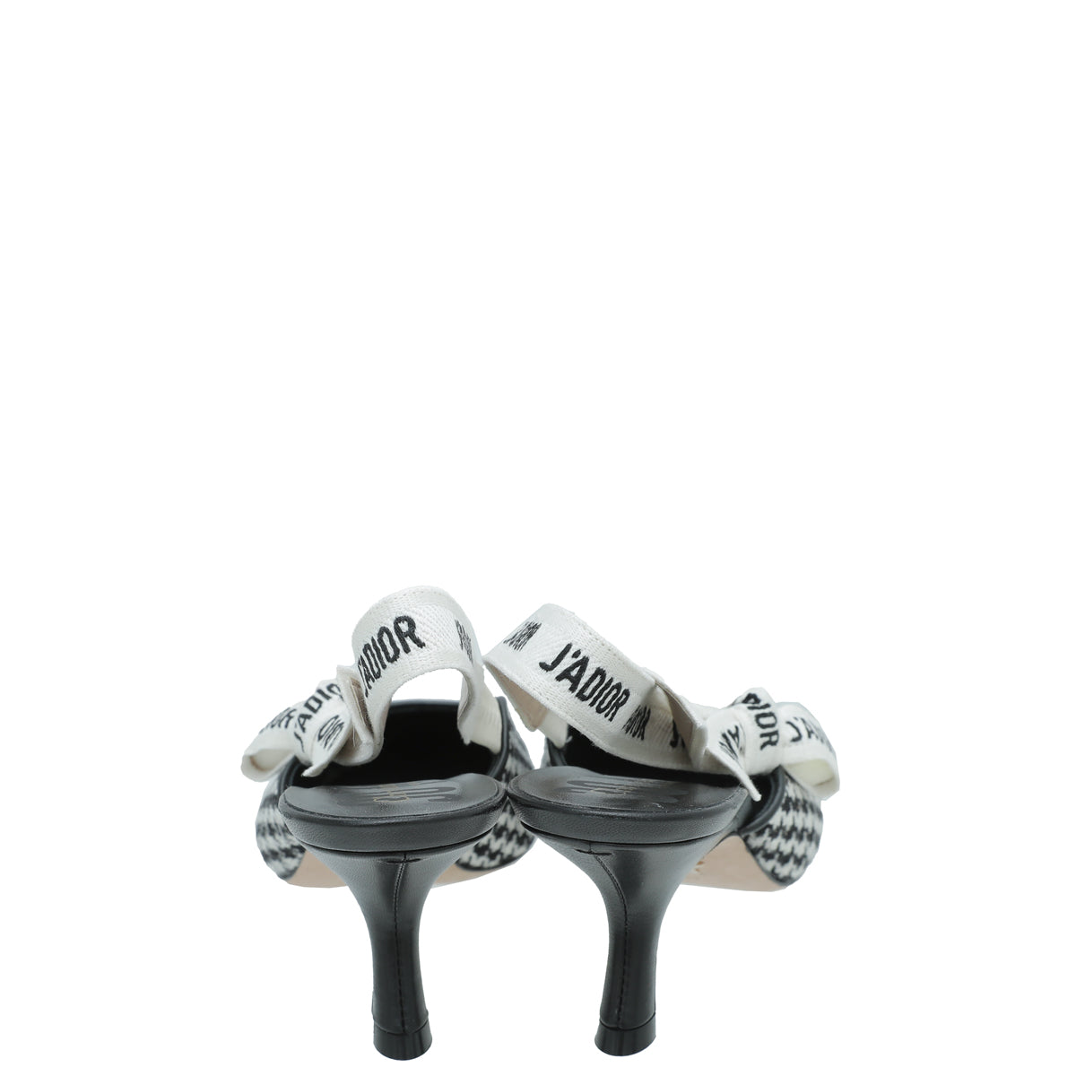 Christian Dior Bicolor J'ADIOR Houndstooth Wool Embroidered Slingback 37-Christian Dior-THE CLOSET