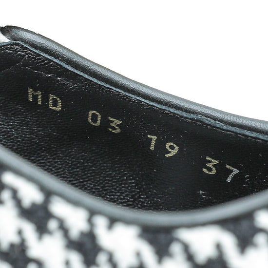 Christian Dior Bicolor J'ADIOR Houndstooth Wool Embroidered Slingback 37-Christian Dior-THE CLOSET
