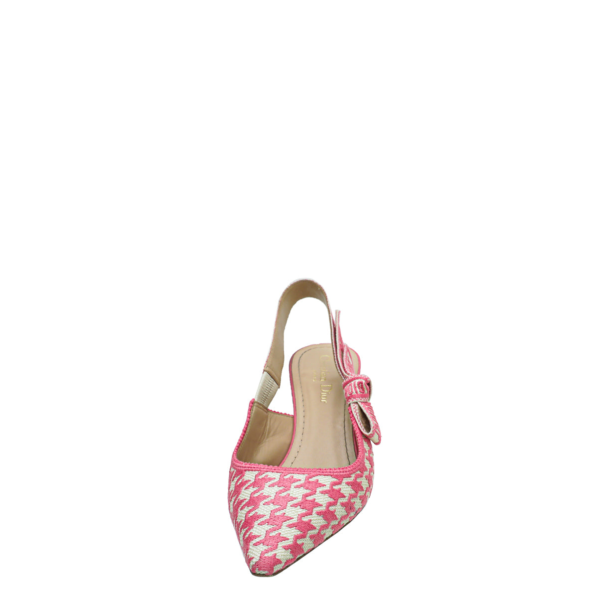 Christian Dior Bicolor J'adior Houndstooth Embroidered Slingback 38.5-Christian Dior-THE CLOSET