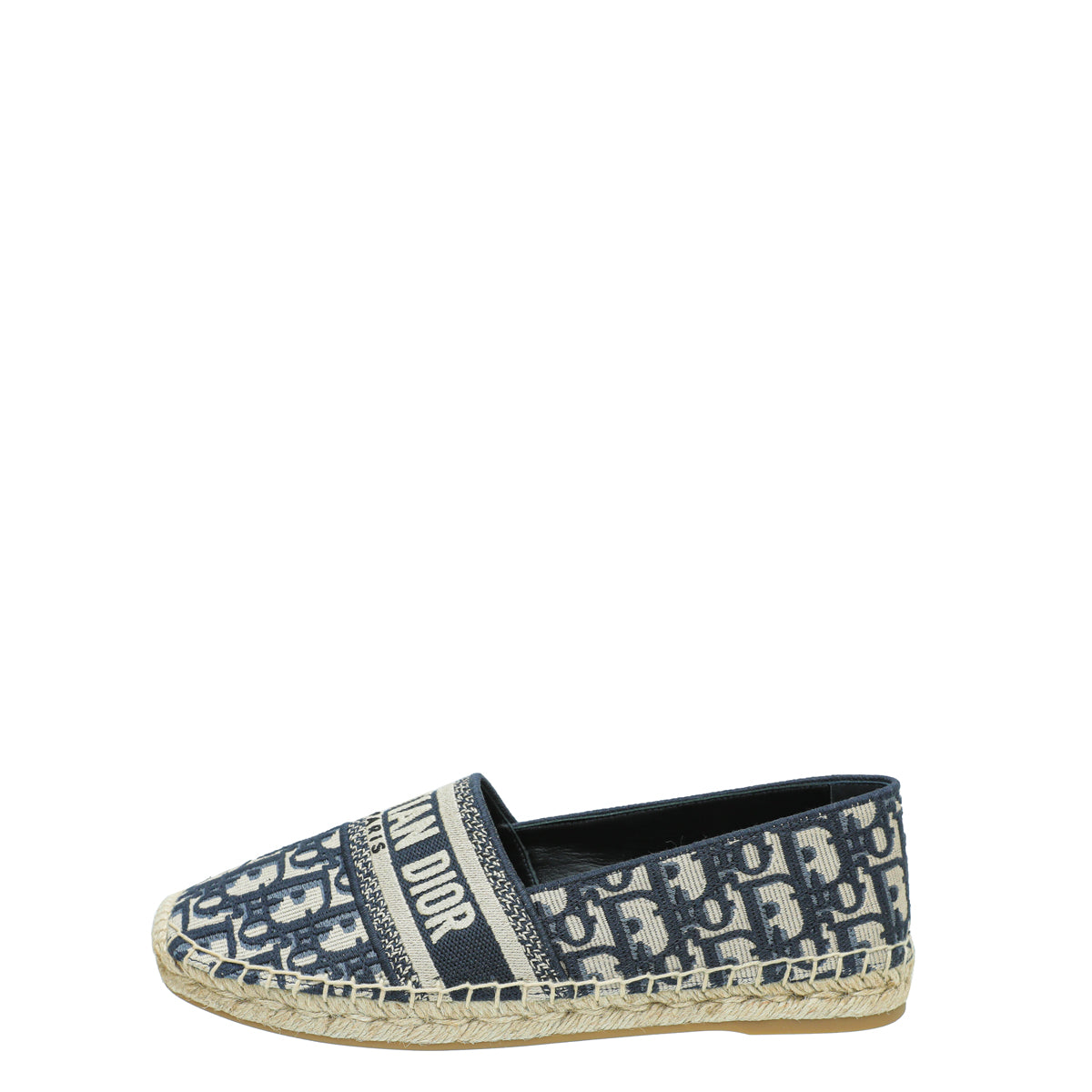 Christian Dior Navy Blue Oblique Embroidered Granville Espadrille