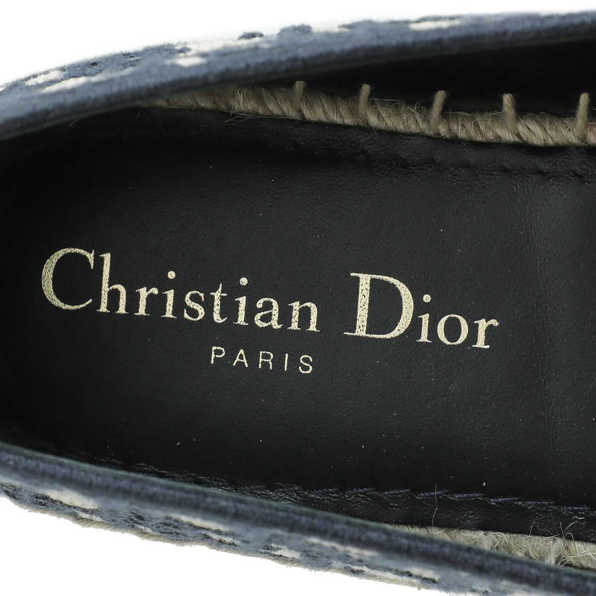 Christian Dior Navy Blue Oblique Embroidered Granville Espadrille 39