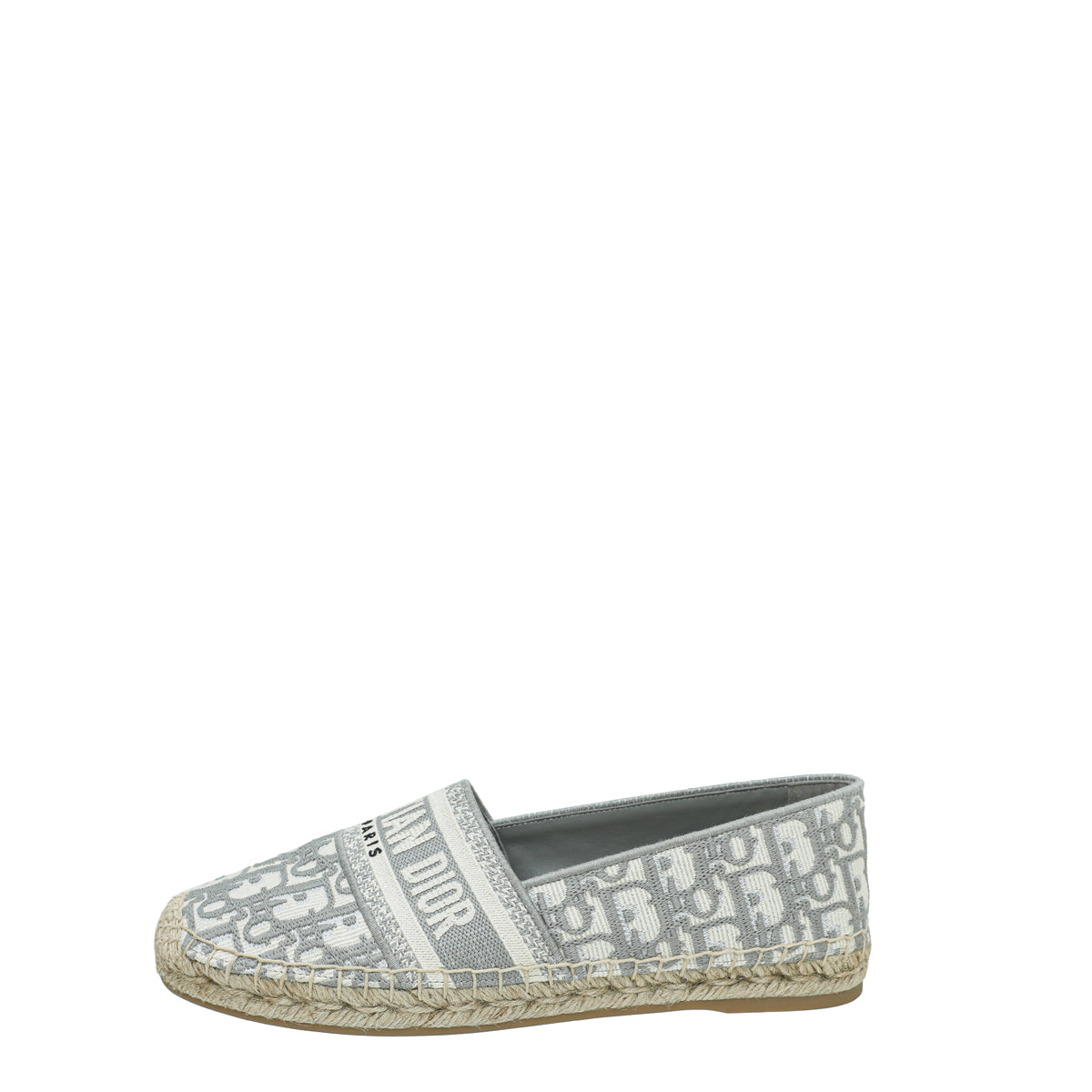 Christian Dior Grey Oblique Embroidered Granville Espadrille 39-Christian Dior-THE CLOSET
