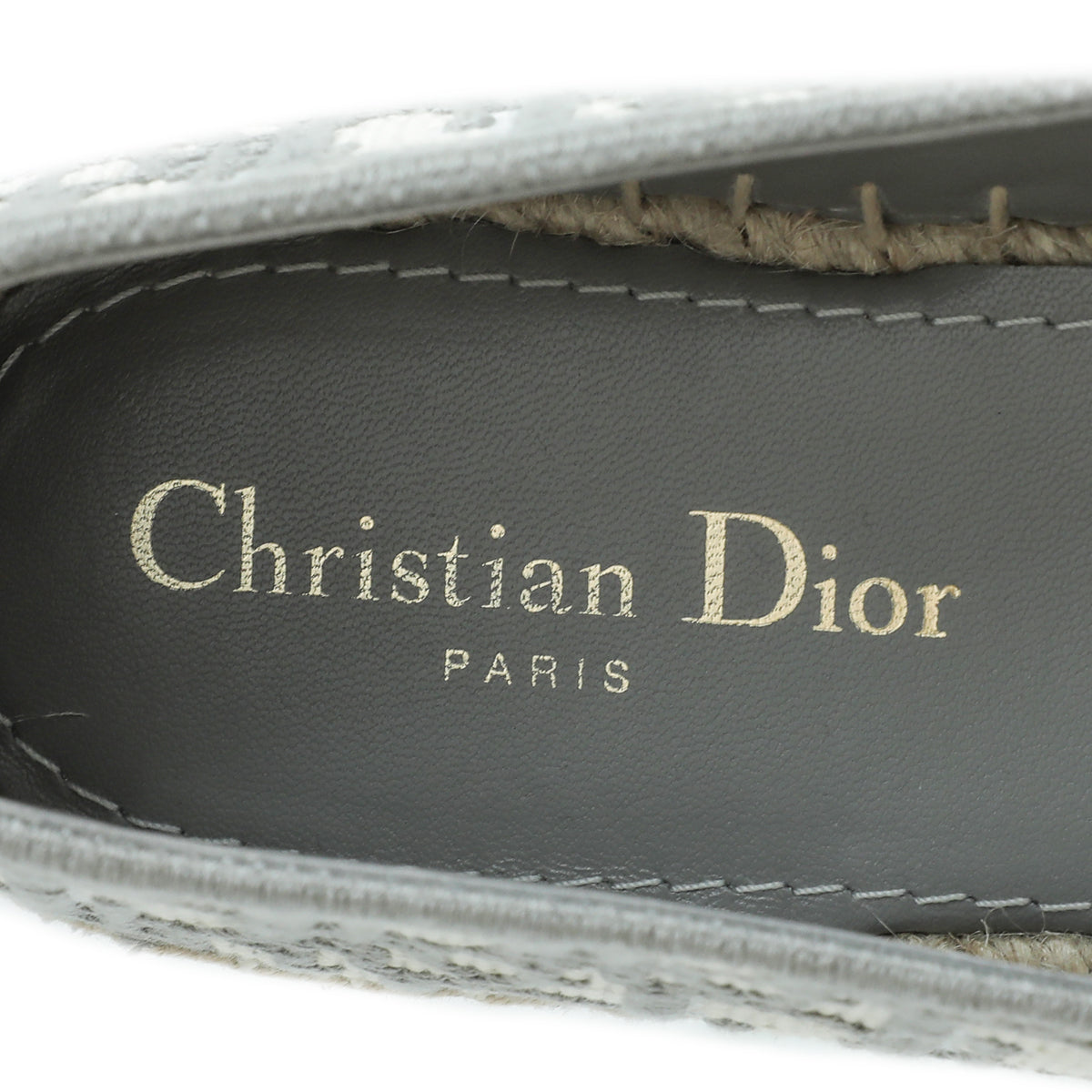 Christian Dior Grey Oblique Embroidered Granville Espadrille 39-Christian Dior-THE CLOSET