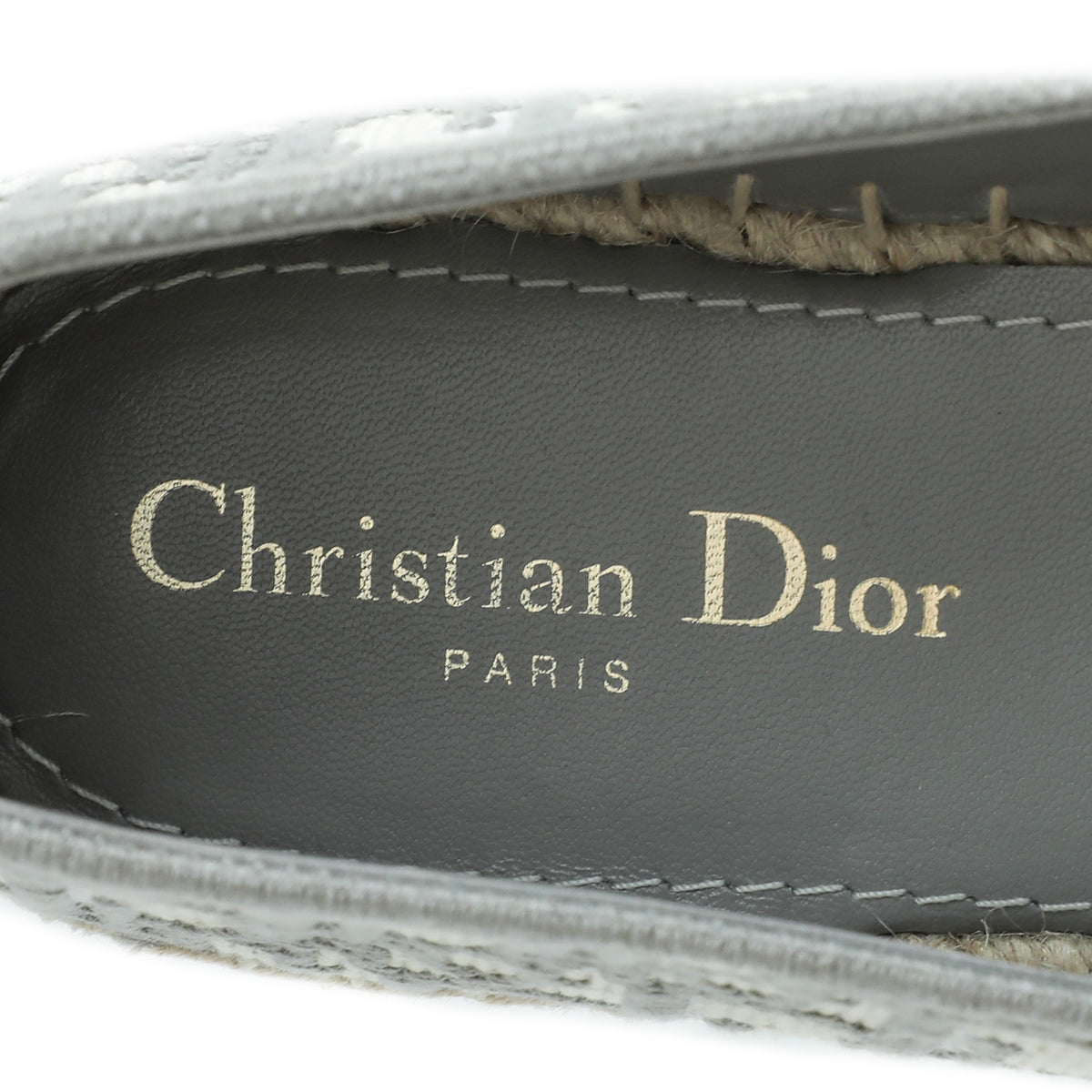 Christian Dior Grey Oblique Embroidered Granville Espadrille 39