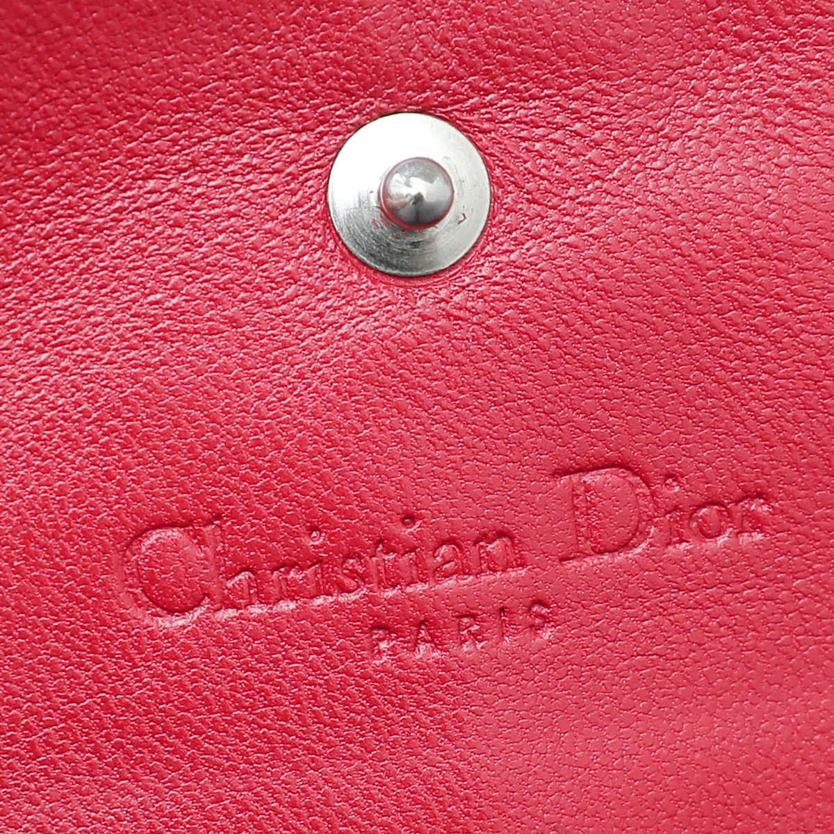 Christian Dior Red Lady Dior Rendezvous Chain Wallet