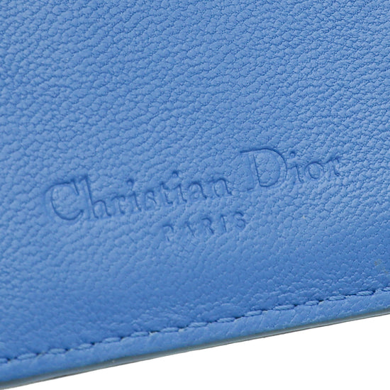 Christian Dior Tricolor Lady Dior Trifold Small Wallet