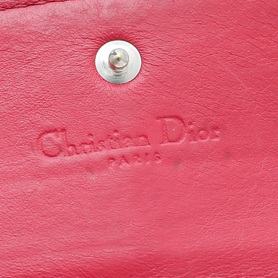 Christian Dior Red Lady Dior Chain Wallet