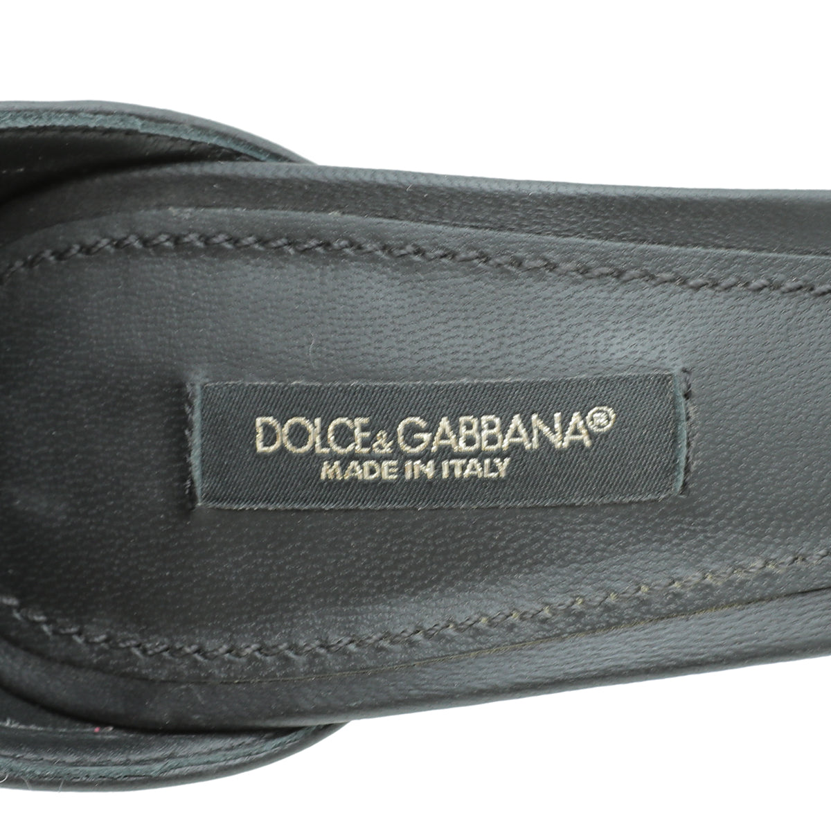 Dolce & Gabbana Black DG Baroque Heel Nappa Sandal 37.5