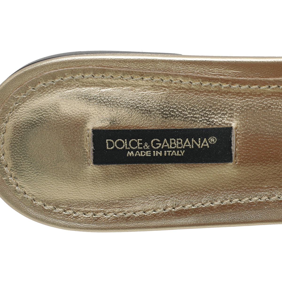 Dolce & Gabbana Gold DG Cutout Slide Sandal 38