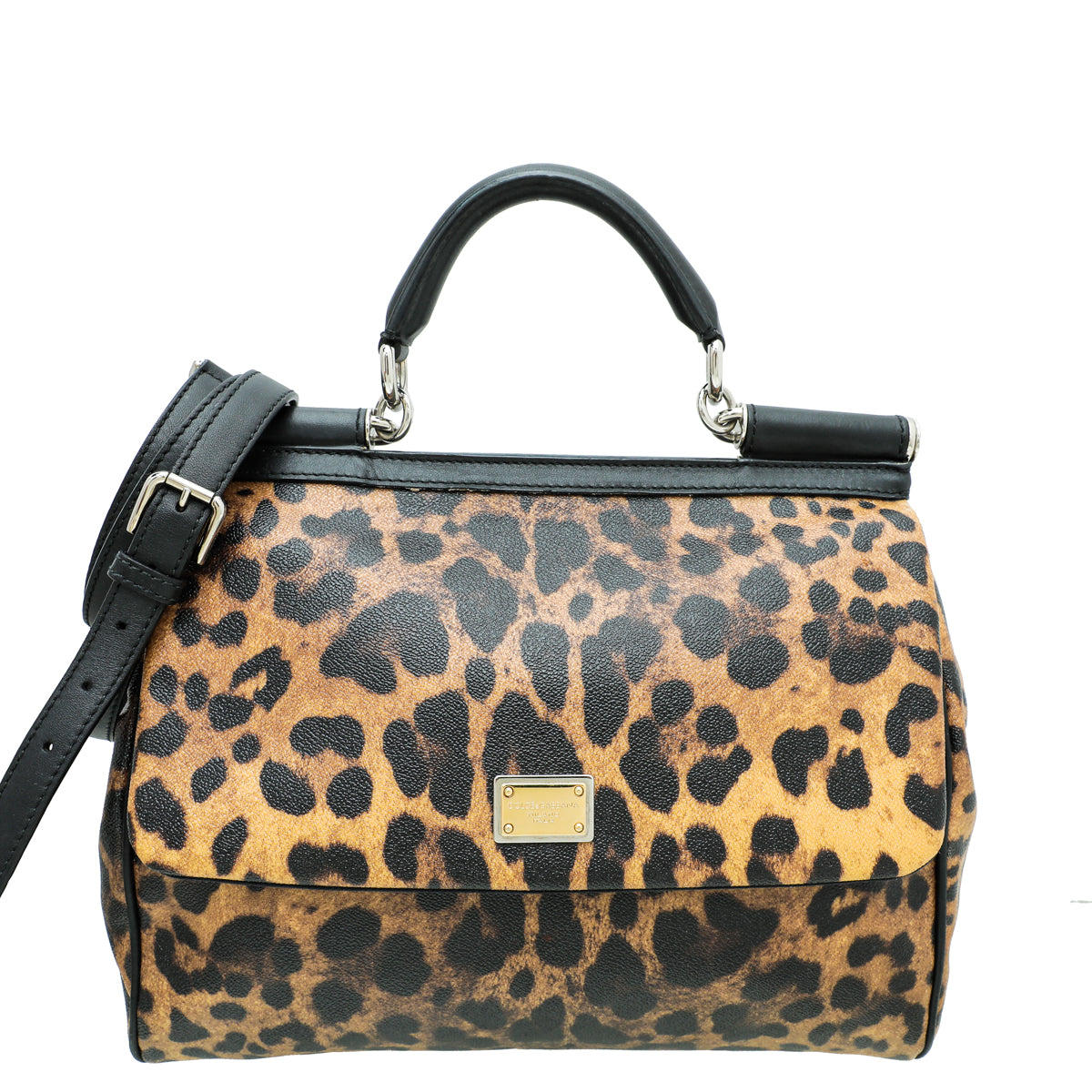 Dolce & Gabbana Brown Leopard Print Scilly Large Bag-Dolce & Gabbana-THE CLOSET