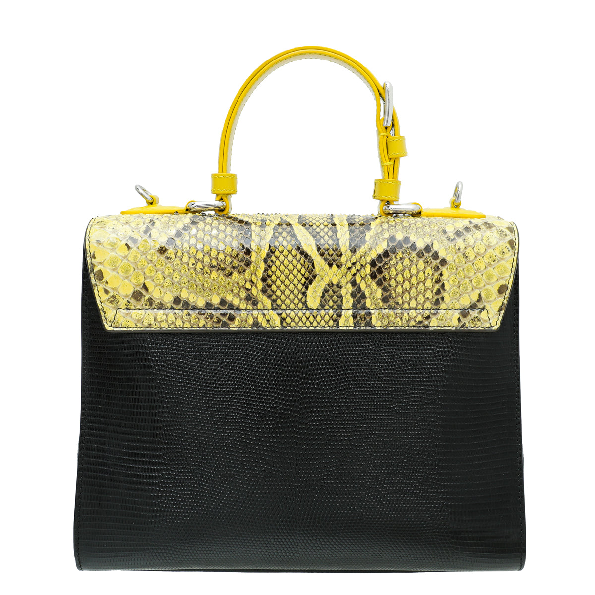 Dolce & Gabbana Bicolor Python Lizard Miss Monica Print Flap Bag