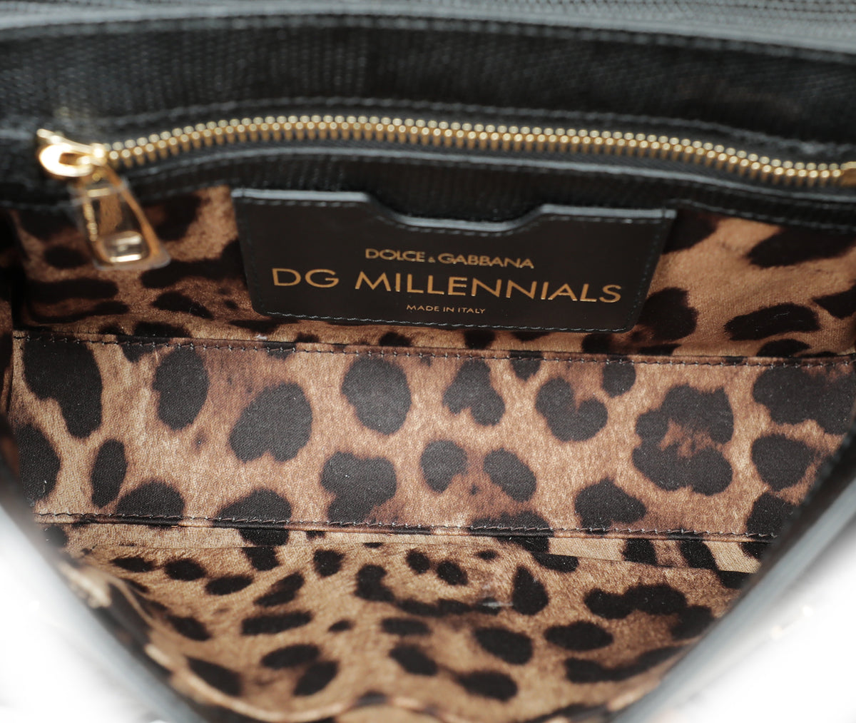 Dolce & Gabbana Black Iguana Print Millennials Flap Chain Bag