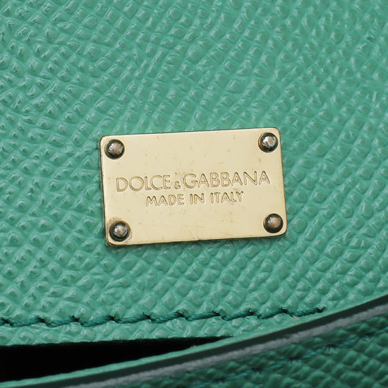 Dolce and Gabbana Metallic Green Medium Miss Sicily Top Handle Bag Dolce &  Gabbana
