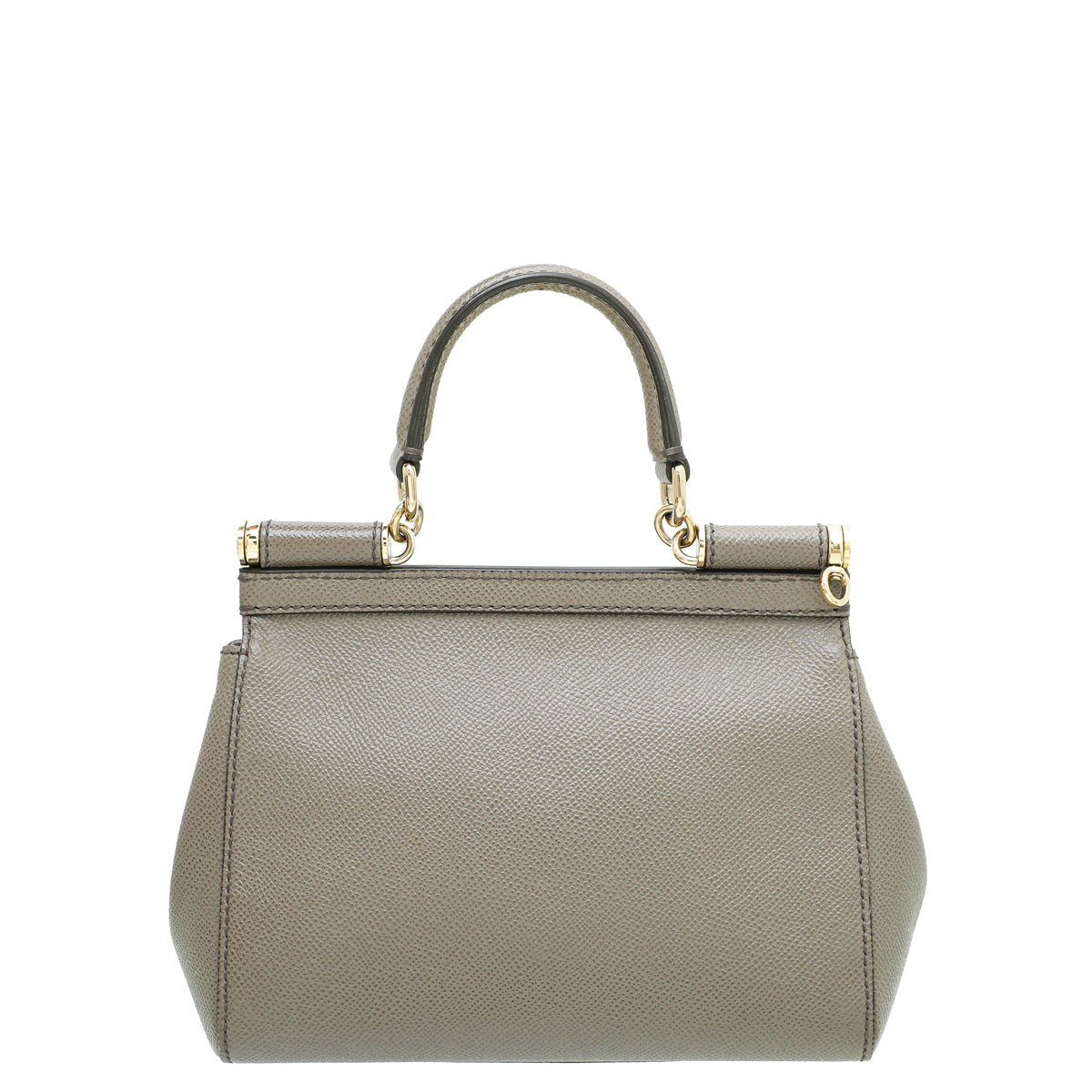 Dolce&Gabbana Small Sicily Dauphine White Leather Top Handle