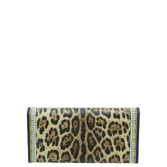 Dolce & Gabbana Multicolor Leopard Majolica DG Continental Wallet