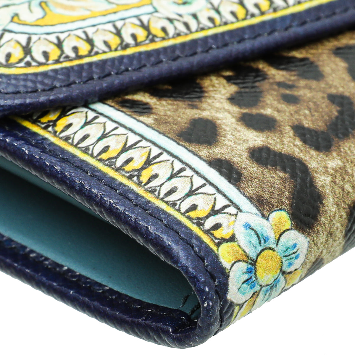 Dolce & Gabbana Multicolor Leopard Majolica DG Continental Wallet