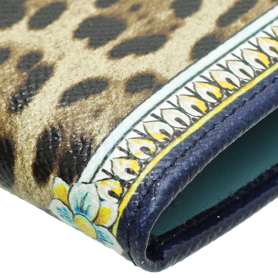 Dolce and Gabbana Leopard Print Flap Wallet