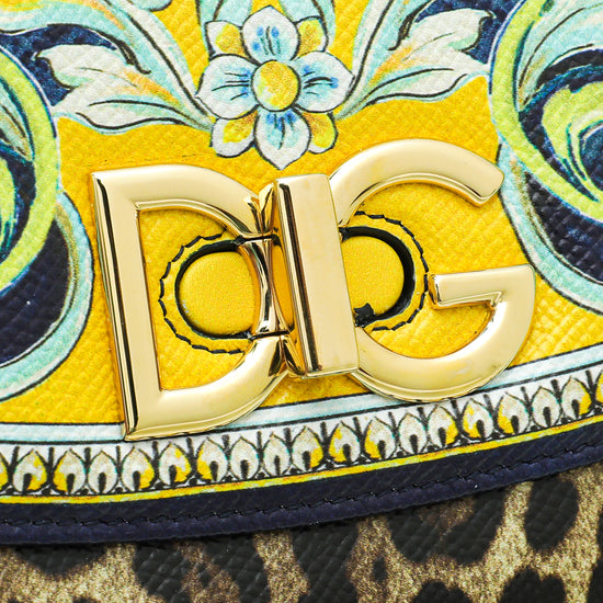 Dolce & Gabbana Multicolor Leopard Majolica DG Continental Wallet