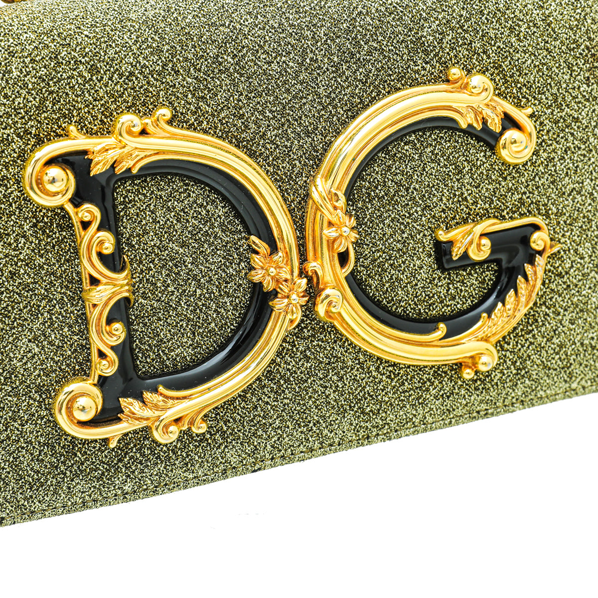 Dolce & Gabbana Metallic Gold Lurex DG Girls Flap Chain Bag