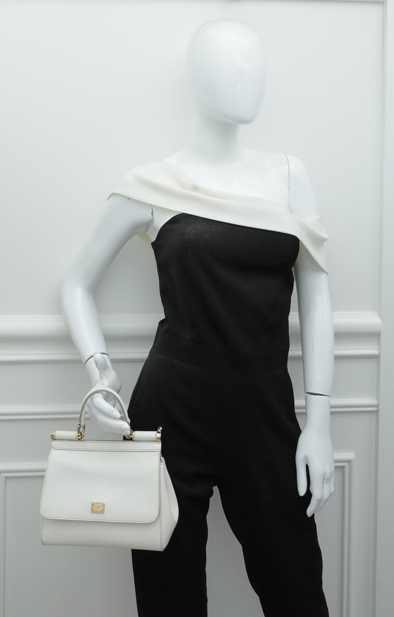 Dolce & Gabbana Sicily Small Shoulder Bag - White