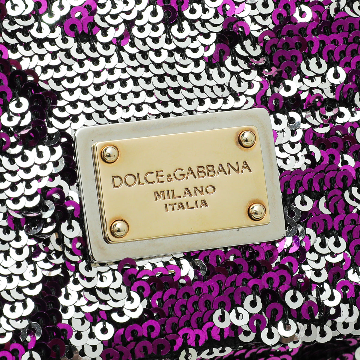 Dolce & Gabbana Bicolor Sequins Miss Charles Flap Bag