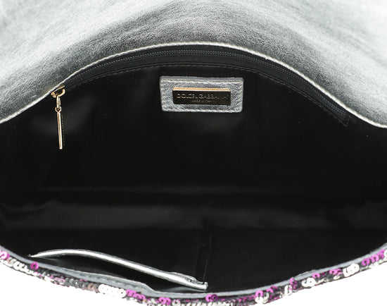 Dolce & Gabbana Bicolor Sequins Miss Charles Flap Bag