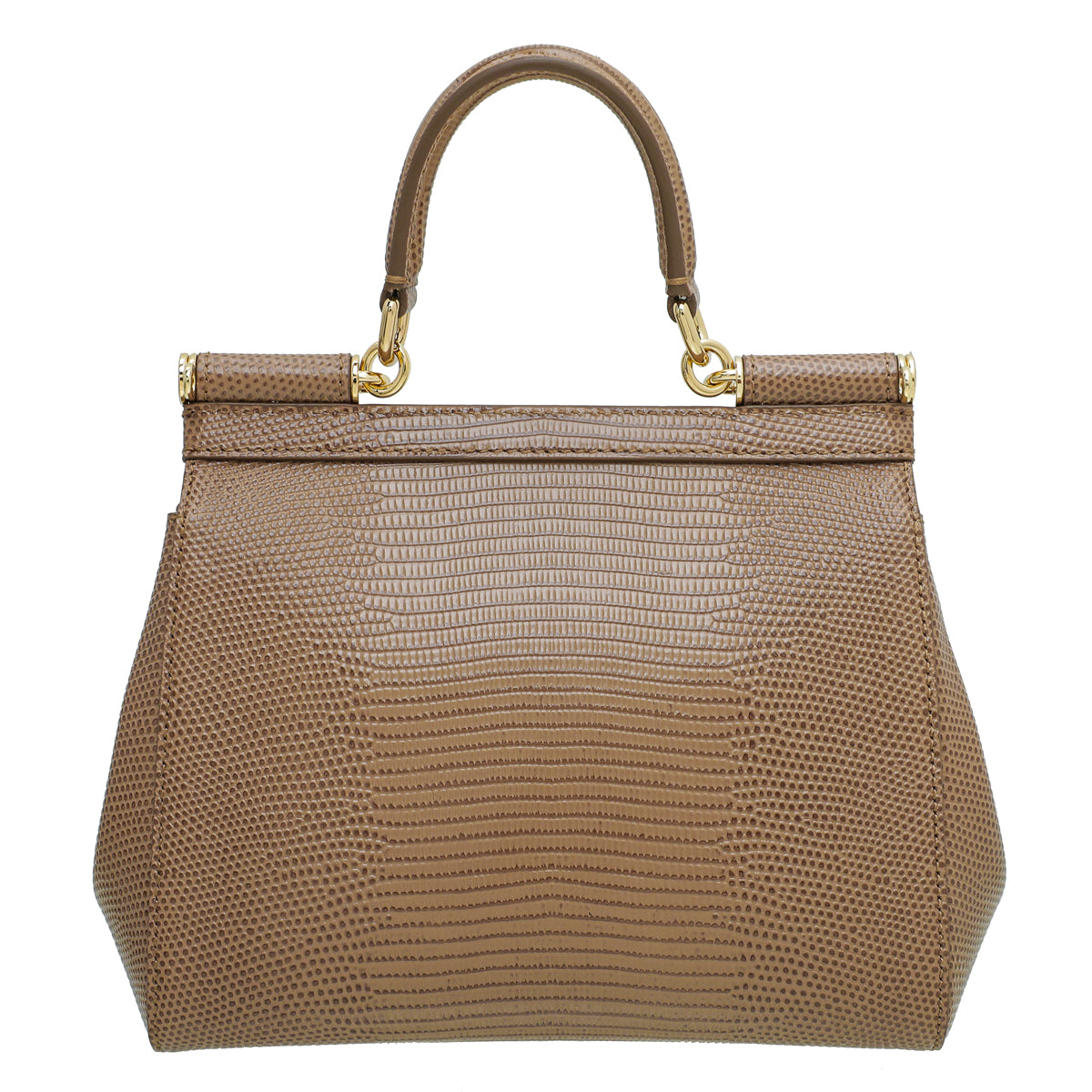 Dolce & Gabbana Camel Iguana Print Sicily Small Bag-Dolce & Gabbana-THE CLOSET