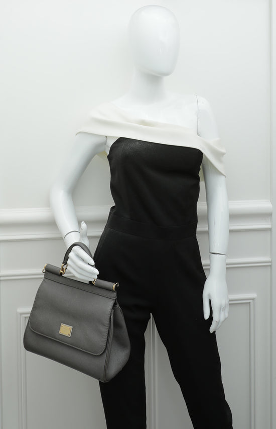 Dolce & Gabbana Grey Dauphine Sicily Medium Bag – The Closet