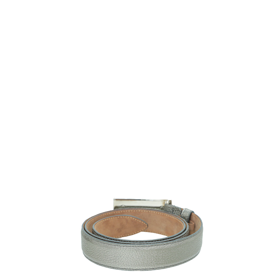 Dolce & Gabbana Metallic Silver Metal Logo Buckle Belt 32-Dolce & Gabbana-THE CLOSET