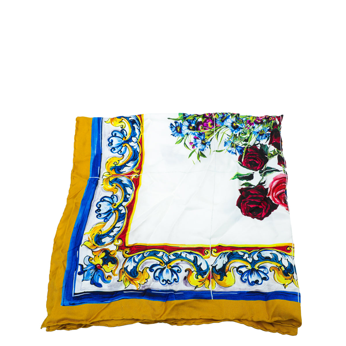 Dolce & Gabbana Multicolor Floral Print Silk Square Scarf-Dolce & Gabbana-THE CLOSET