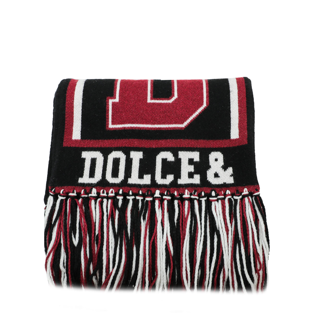 Dolce & Gabbana Burgundy Royal Love Knit Cashmere Scarf-Dolce & Gabbana-THE CLOSET