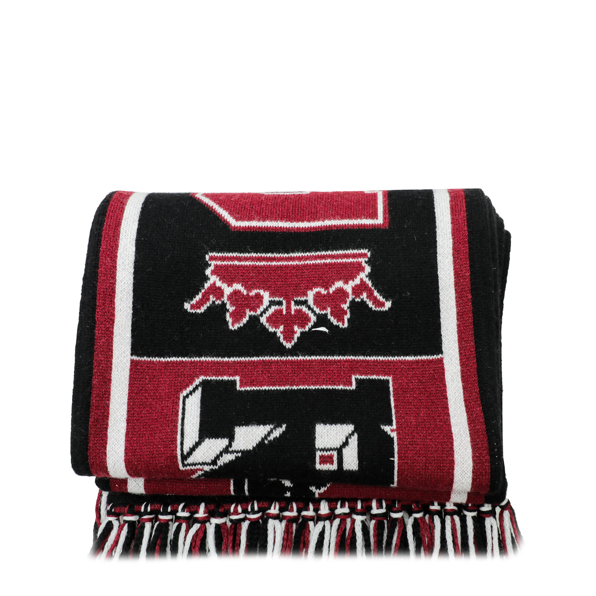 Dolce & Gabbana Burgundy Royal Love Knit Cashmere Scarf-Dolce & Gabbana-THE CLOSET