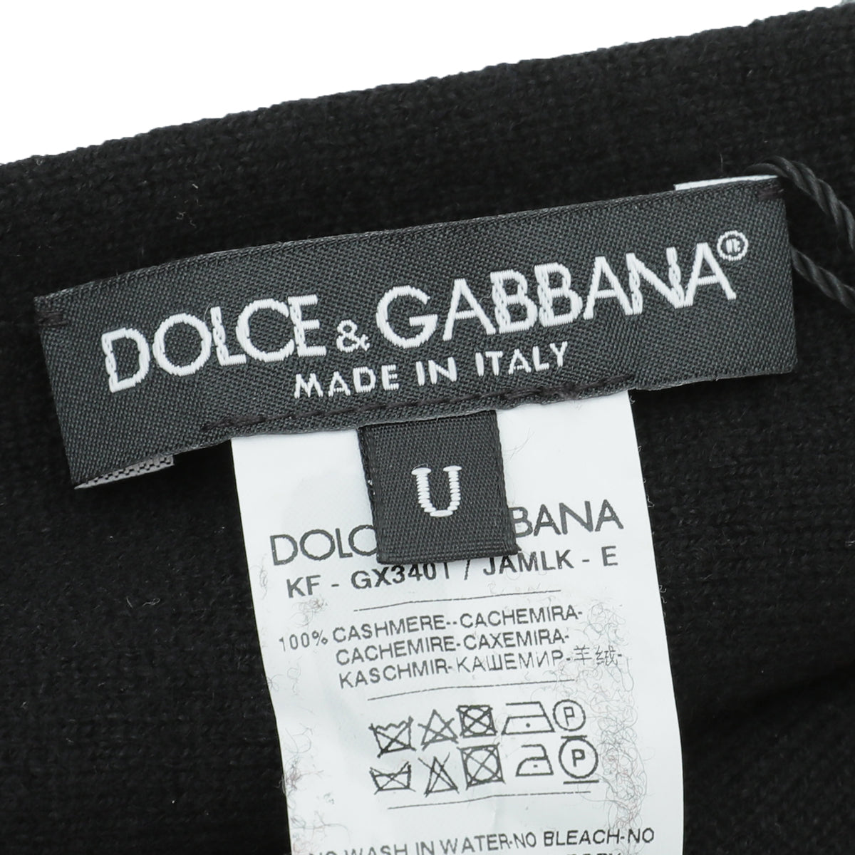 Dolce & Gabbana Burgundy Royal Love Knit Cashmere Scarf