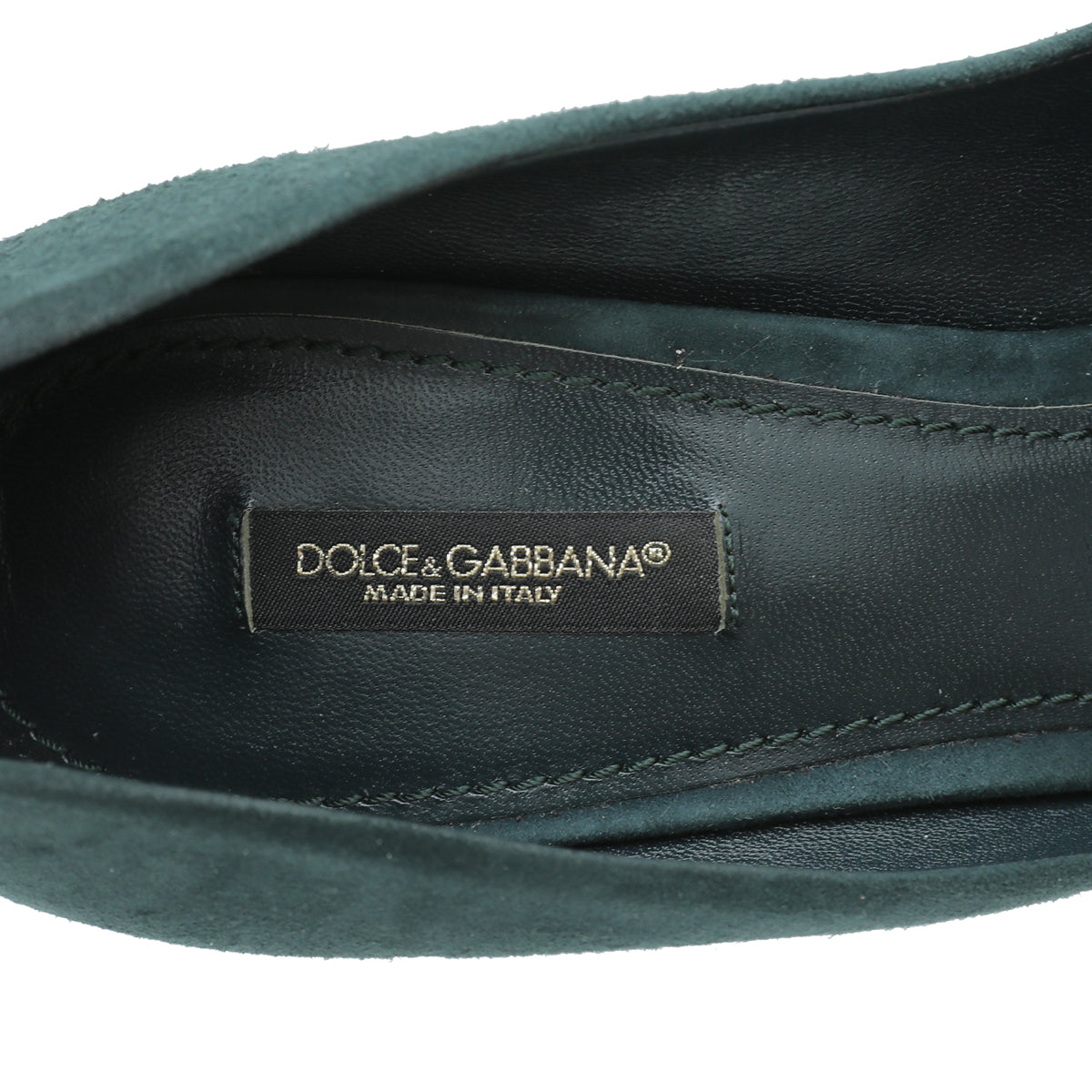 Dolce & Gabbana Emerald Green Suede Bellucci Crystal Pump 39.5