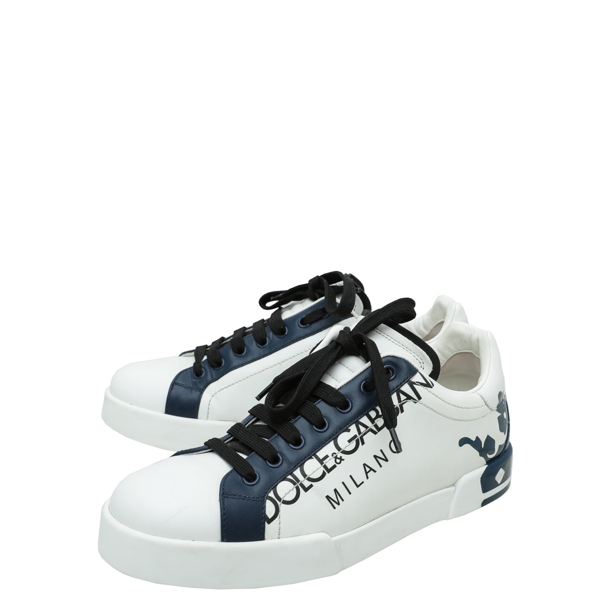 Dolce & Gabbana Bicolor Portofino Leather Sneaker 7.5
