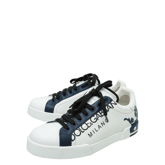 Dolce & Gabbana Bicolor Portofino Leather Sneaker 7.5