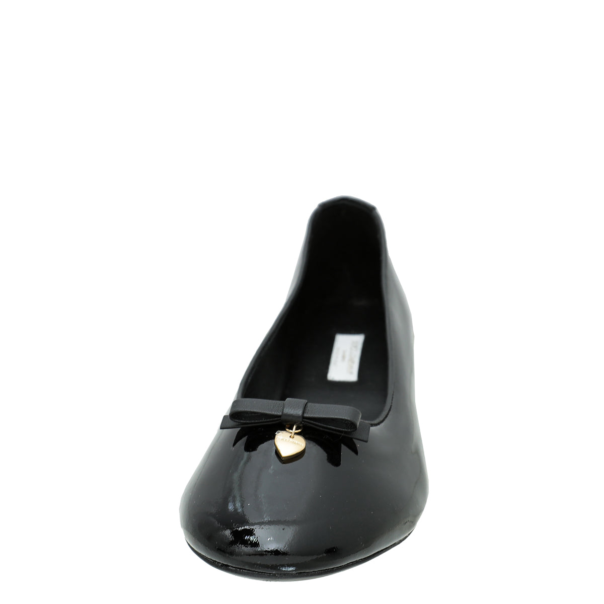 Dolce & Gabbana Black Heart Bow Flat Ballerina 37-Dolce & Gabbana-THE CLOSET