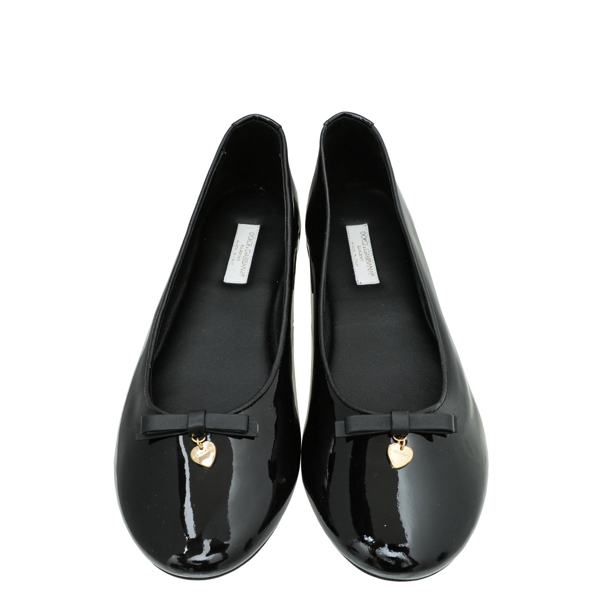 Dolce & Gabbana Black Heart Bow Flat Ballerina 37