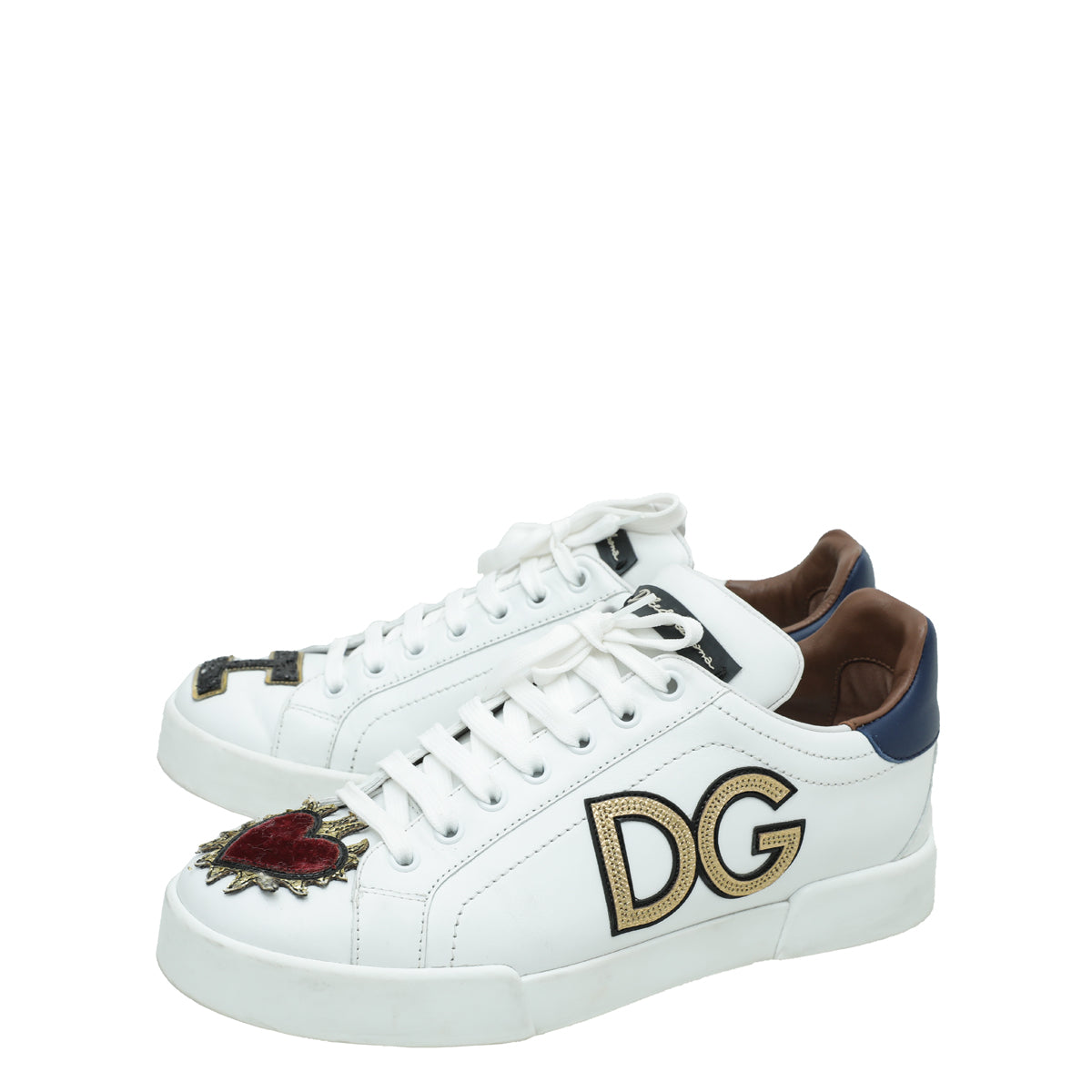 Dolce & Gabbana White Multicolor DG-I-Heart Portofino Sneakers 39-Dolce & Gabbana-THE CLOSET