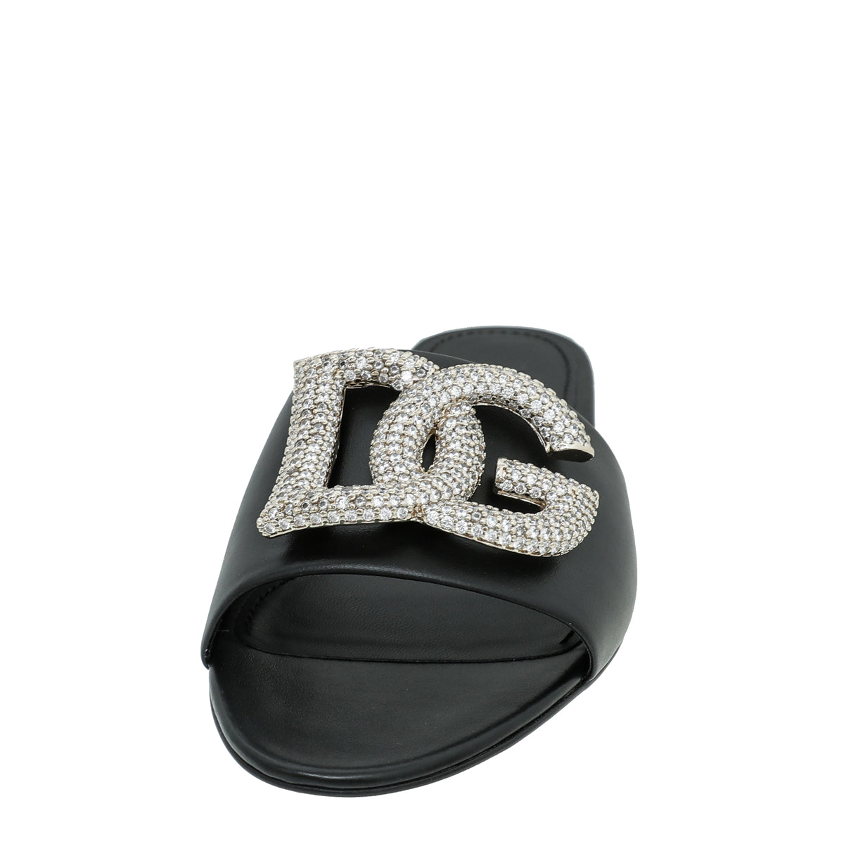 Dolce & Gabbana Black DG Crystal Logo Slide Sandal 39-Dolce & Gabbana-THE CLOSET