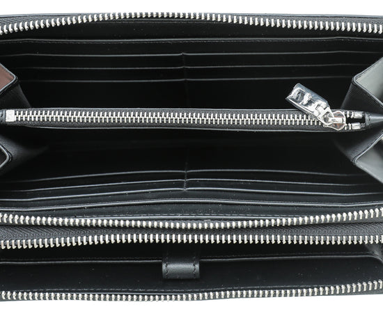 Dolce & Gabbana Black Dauphine Top Handle Double Zip Clutch