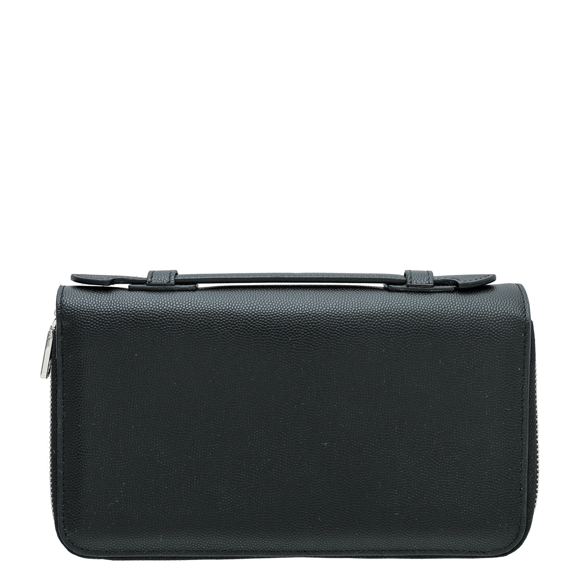 Dolce & Gabbana Black Dauphine Top Handle Double Zip Clutch-Dolce & Gabbana-THE CLOSET