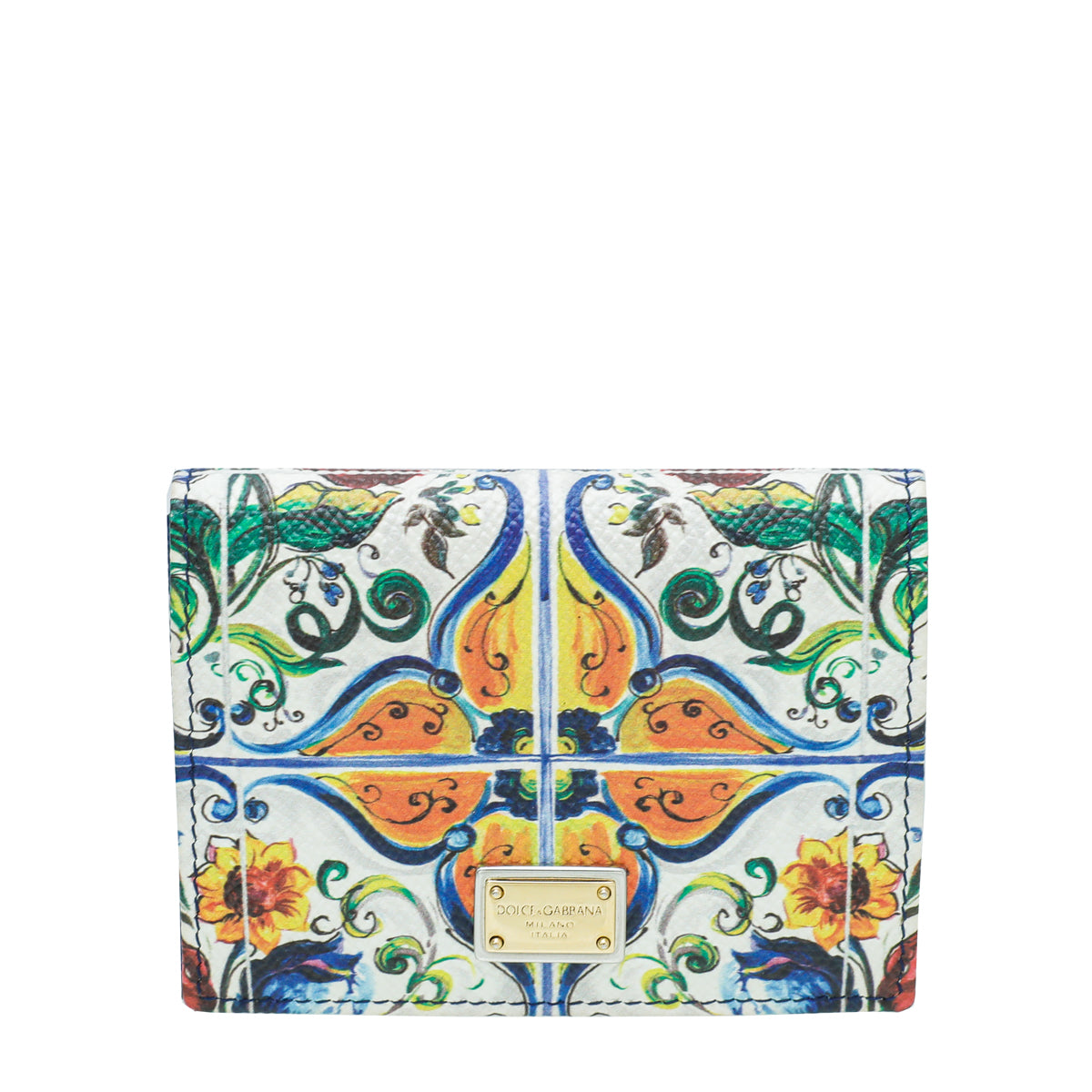 Dolce & Gabbana Multicolor Majolica Print Card Case