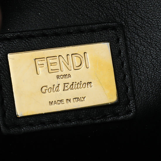 Fendi Black Peekaboo Gold Edition Studs Regular Bag