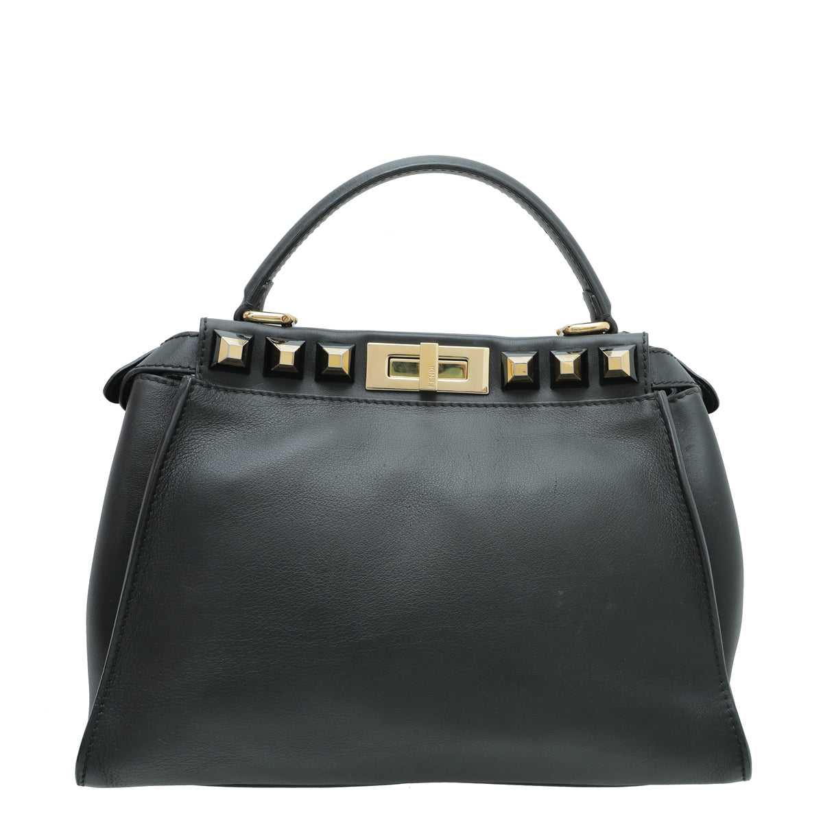Fendi Black Peekaboo Gold Edition Studs Regular Bag-Fendi-THE CLOSET